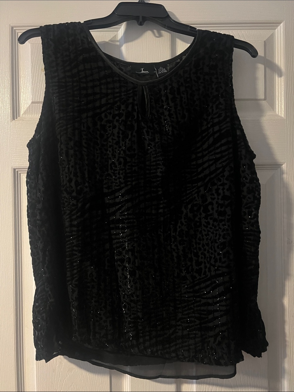 Black Sleeveless Velvet Burnout Camisole